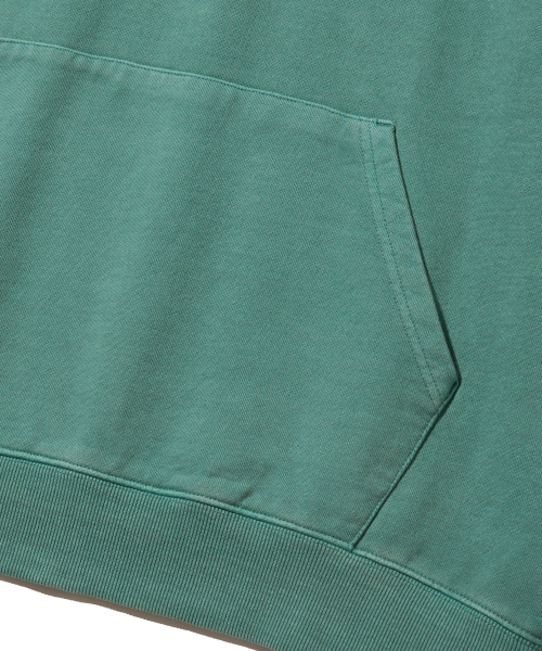 BROWNBREATH(ブラウンブレス)の「PIGMENT TAG HOODIE - BLUE GREEN(パーカー・レディース・その他・S/M/L/XL)」の7枚目の写真