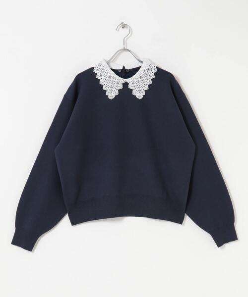 ITEMS URBANRESEARCH（アイテムズ アーバンリサーチ）の「衿レーススウェットライクニット（ニット/セーター・レディース・グレー/アイボリー/ネイビー・FREE）」の20枚目の写真