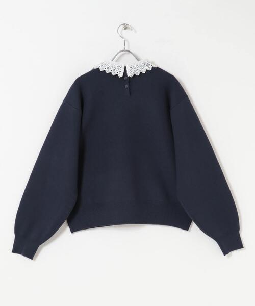 ITEMS URBANRESEARCH（アイテムズ アーバンリサーチ）の「衿レーススウェットライクニット（ニット/セーター・レディース・グレー/アイボリー/ネイビー・FREE）」の22枚目の写真