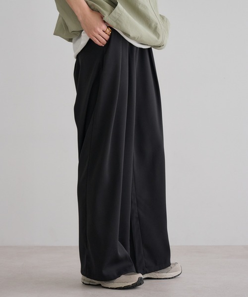 Bonjour Sagan（ボンジュールサガン）の「とろみイージータックワイドパンツ（その他パンツ・レディース・ブラック/ブラウン系その他/ベージュ・FREE）」の5枚目の写真