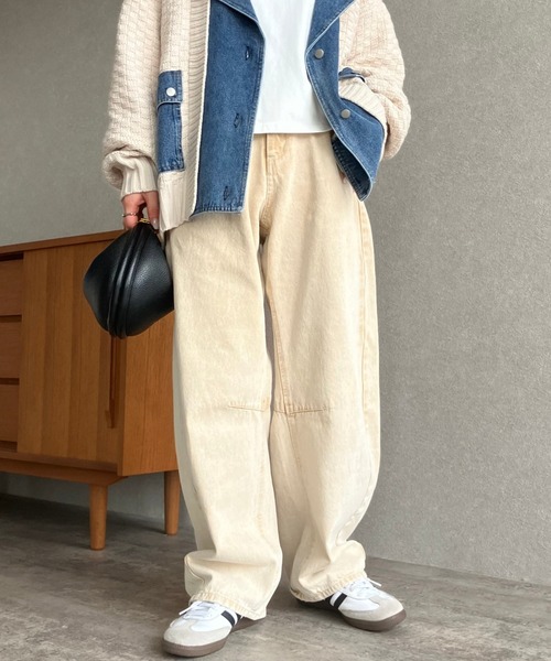 zena(ジェナ)の「バレルレッグカラーデニムパンツ(デニムパンツ・レディース・イエロー/ピンク・S/L/M)」の5枚目の写真
