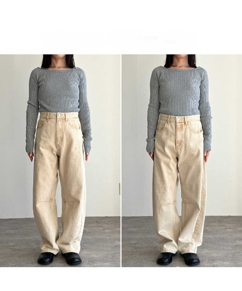 zena(ジェナ)の「バレルレッグカラーデニムパンツ(デニムパンツ・レディース・イエロー/ピンク・S/L/M)」の12枚目の写真