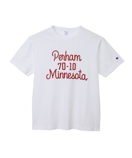 Champion(チャンピオン)の「【Champion/チャンピオン】メンズ ベーシック ショートスリーブTシャツ(Tシャツ/カットソー・メンズ・ホワイト×レッド/ホワイト×ブルー/ブラック系その他/オートミール/ダークブルー/グレー・X-LARGE/LARGE/MEDIUM/SMALL)」の2枚目の写真