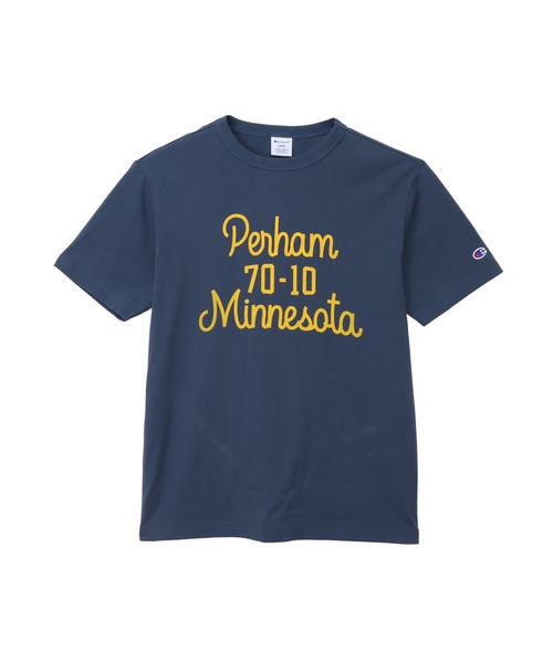 Champion(チャンピオン)の「【Champion/チャンピオン】メンズ ベーシック ショートスリーブTシャツ(Tシャツ/カットソー・メンズ・ホワイト×レッド/ホワイト×ブルー/ブラック系その他/オートミール/ダークブルー/グレー・X-LARGE/LARGE/MEDIUM/SMALL)」の6枚目の写真