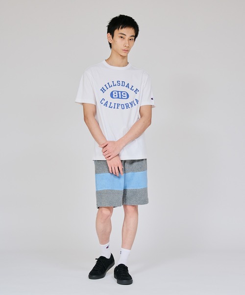 Champion(チャンピオン)の「【Champion/チャンピオン】メンズ ベーシック ショートスリーブTシャツ(Tシャツ/カットソー・メンズ・ホワイト×レッド/ホワイト×ブルー/ブラック系その他/オートミール/ダークブルー/グレー・X-LARGE/LARGE/MEDIUM/SMALL)」の10枚目の写真