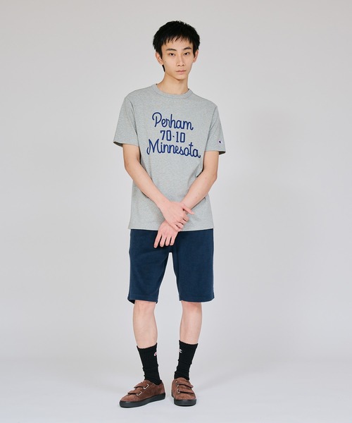 Champion(チャンピオン)の「【Champion/チャンピオン】メンズ ベーシック ショートスリーブTシャツ(Tシャツ/カットソー・メンズ・ホワイト×レッド/ホワイト×ブルー/ブラック系その他/オートミール/ダークブルー/グレー・X-LARGE/LARGE/MEDIUM/SMALL)」の12枚目の写真