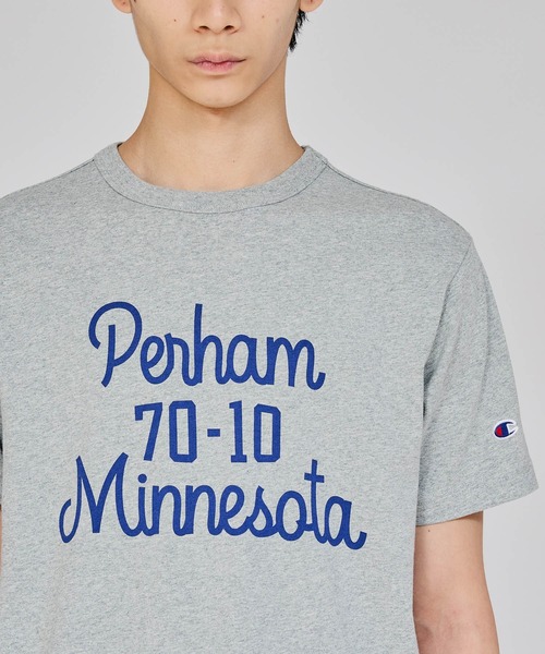 Champion(チャンピオン)の「【Champion/チャンピオン】メンズ ベーシック ショートスリーブTシャツ(Tシャツ/カットソー・メンズ・ホワイト×レッド/ホワイト×ブルー/ブラック系その他/オートミール/ダークブルー/グレー・X-LARGE/LARGE/MEDIUM/SMALL)」の21枚目の写真