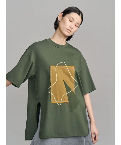 UN3D.(アンスリード)の「ART DOCKING T-SH / アートドッキングTシャツ(Tシャツ/カットソー・レディース・カーキ/ブラック/ホワイト・38/36)」の19枚目の写真