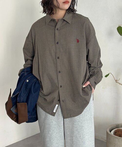 U.S. POLO ASSN.(ユーエスポロアッスン)の「【U.S. POLO ASSN.】シアサッカー長袖シャツ(シャツ/ブラウス・レディース・ブラウン/ブルー系その他/ブラック/アイボリー/ブルー・LARGE/MEDIUM)」の3枚目の写真