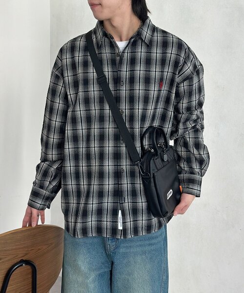 U.S. POLO ASSN.(ユーエスポロアッスン)の「【U.S. POLO ASSN.】シアサッカー長袖シャツ(シャツ/ブラウス・レディース・ブラウン/ブルー系その他/ブラック/アイボリー/ブルー・LARGE/MEDIUM)」の1枚目の写真