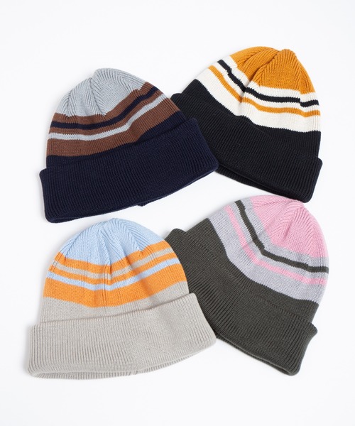 RACAL（ラカル）の「Reversible Border Short Knit Beanie / リバーシブルボーダーショートニットビーニー（ニットキャップ/ビーニー・メンズ・ベージュ/ネイビー/ブラック/オリーブ・FREE）」の5枚目の写真