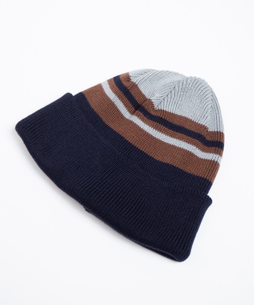 RACAL（ラカル）の「Reversible Border Short Knit Beanie / リバーシブルボーダーショートニットビーニー（ニットキャップ/ビーニー・メンズ・ベージュ/ネイビー/ブラック/オリーブ・FREE）」の9枚目の写真