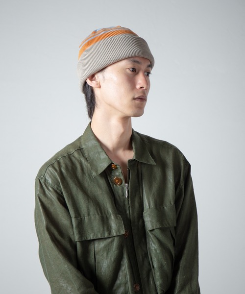 RACAL（ラカル）の「Reversible Border Short Knit Beanie / リバーシブルボーダーショートニットビーニー（ニットキャップ/ビーニー・メンズ・ベージュ/ネイビー/ブラック/オリーブ・FREE）」の19枚目の写真
