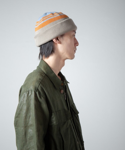 RACAL（ラカル）の「Reversible Border Short Knit Beanie / リバーシブルボーダーショートニットビーニー（ニットキャップ/ビーニー・メンズ・ベージュ/ネイビー/ブラック/オリーブ・FREE）」の20枚目の写真