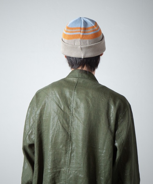 RACAL（ラカル）の「Reversible Border Short Knit Beanie / リバーシブルボーダーショートニットビーニー（ニットキャップ/ビーニー・メンズ・ベージュ/ネイビー/ブラック/オリーブ・FREE）」の21枚目の写真