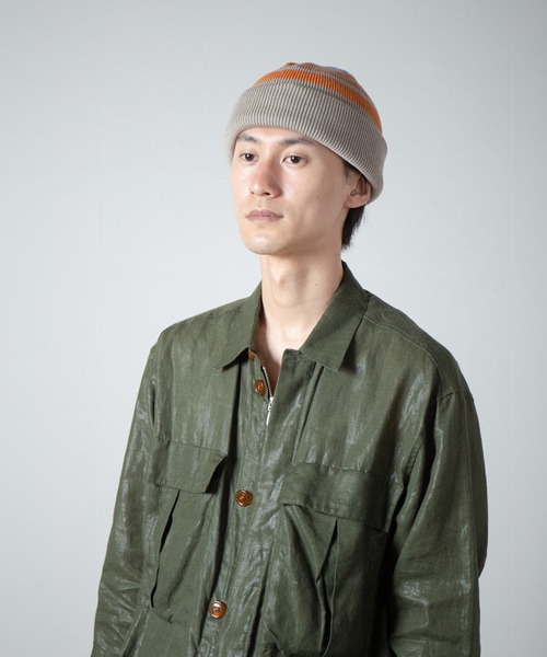 RACAL（ラカル）の「Reversible Border Short Knit Beanie / リバーシブルボーダーショートニットビーニー（ニットキャップ/ビーニー・メンズ・ベージュ/ネイビー/ブラック/オリーブ・FREE）」の22枚目の写真