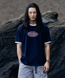 FAKE CAMPER（フェイクキャンパー）の「クラックサークルリンガーTシャツ[NAVY]（Tシャツ/カットソー）」