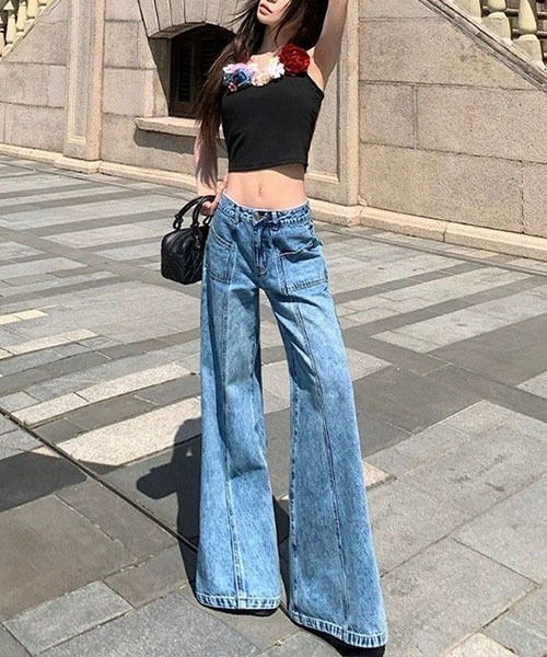 gossip！ロサンゼルス（ゴシップロサンゼルス）の「センターステッチ フレアデニム（デニムパンツ・レディース・ブルー・M）」の16枚目の写真