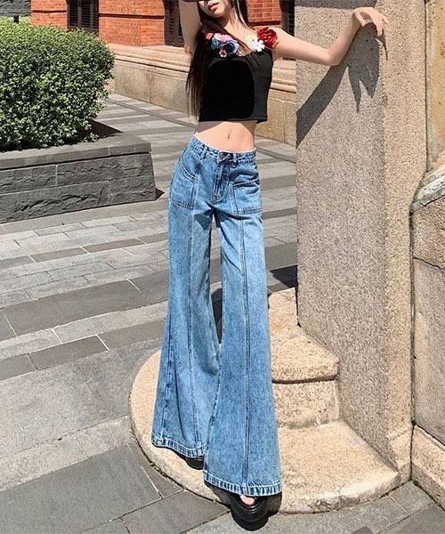 gossip！ロサンゼルス（ゴシップロサンゼルス）の「センターステッチ フレアデニム（デニムパンツ・レディース・ブルー・M）」の7枚目の写真