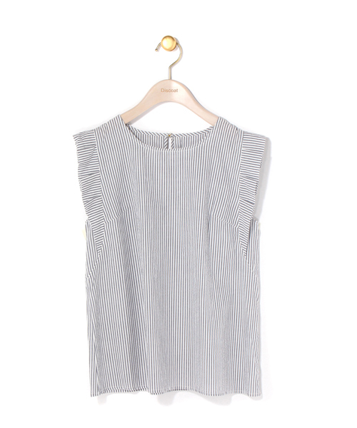 Discoat Parisien（ディスコートパリシアン）の「折り紙タックブラウス（シャツ/ブラウス・レディース・オフホワイト/オリーブ/ストライプ・MEDIUM/LARGE）」の17枚目の写真