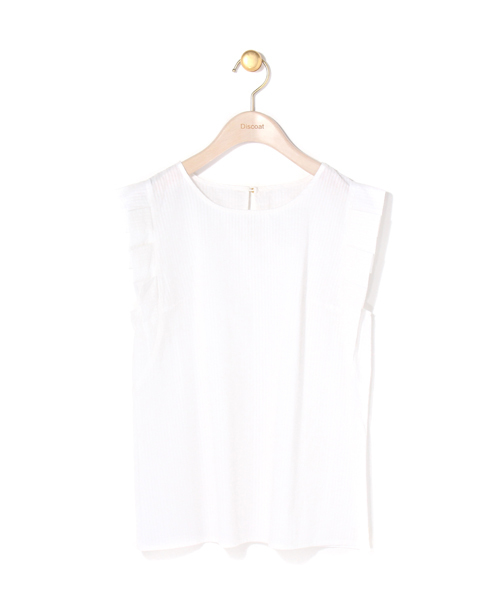 Discoat Parisien（ディスコートパリシアン）の「折り紙タックブラウス（シャツ/ブラウス・レディース・オフホワイト/オリーブ/ストライプ・MEDIUM/LARGE）」の7枚目の写真