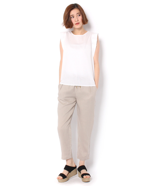 Discoat Parisien（ディスコートパリシアン）の「折り紙タックブラウス（シャツ/ブラウス・レディース・オフホワイト/オリーブ/ストライプ・MEDIUM/LARGE）」の9枚目の写真