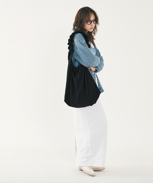 coca（coca）（コカ）の「＼再入荷／ フリルトートバッグ（トートバッグ・レディース・ブラック/ドット・ONE SIZE）」の5枚目の写真