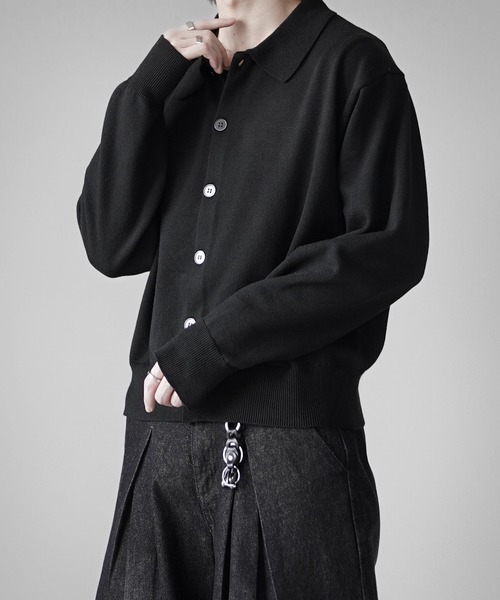 ELLUV(エルブ)の「【ELLUV/エルヴ】コットンタッチファブリック ショート丈ニットシャツ(シャツ/ブラウス・メンズ・グレー/ブルー/ブラック・S/M/L)」の21枚目の写真