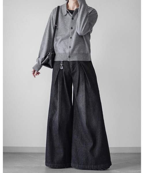 ELLUV(エルブ)の「【ELLUV/エルヴ】コットンタッチファブリック ショート丈ニットシャツ(シャツ/ブラウス・メンズ・グレー/ブルー/ブラック・S/M/L)」の12枚目の写真