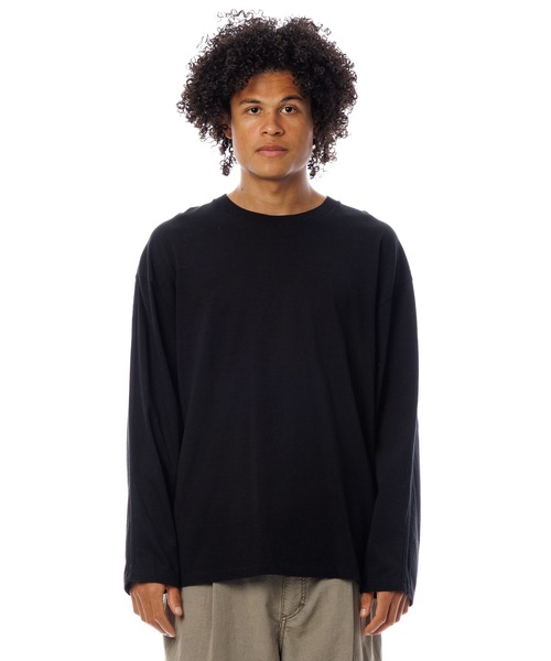 Sandinista(サンディニスタ)の「American Cotton Binder L-S Tee / アメリカンコットン後染めバインダー長袖Tシャツ(Tシャツ/カットソー・メンズ・ホワイト/キャメル/ブラック系その他/ブルー・SMALL/MEDIUM/LARGE)」の8枚目の写真