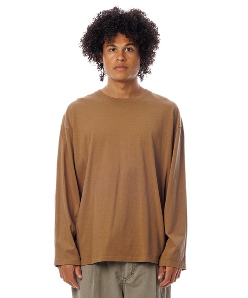 Sandinista(サンディニスタ)の「American Cotton Binder L-S Tee / アメリカンコットン後染めバインダー長袖Tシャツ(Tシャツ/カットソー・メンズ・ホワイト/キャメル/ブラック系その他/ブルー・SMALL/MEDIUM/LARGE)」の11枚目の写真