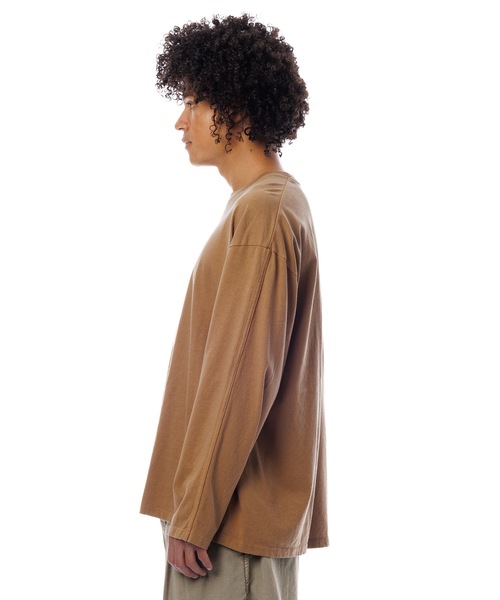 Sandinista(サンディニスタ)の「American Cotton Binder L-S Tee / アメリカンコットン後染めバインダー長袖Tシャツ(Tシャツ/カットソー・メンズ・ホワイト/キャメル/ブラック系その他/ブルー・SMALL/MEDIUM/LARGE)」の12枚目の写真