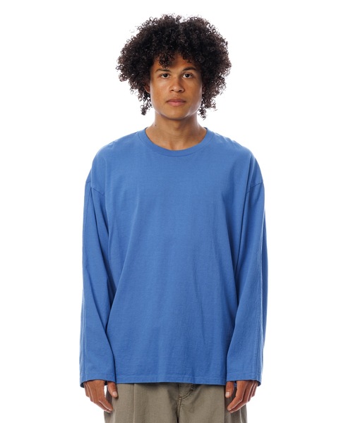 Sandinista(サンディニスタ)の「American Cotton Binder L-S Tee / アメリカンコットン後染めバインダー長袖Tシャツ(Tシャツ/カットソー・メンズ・ホワイト/キャメル/ブラック系その他/ブルー・SMALL/MEDIUM/LARGE)」の14枚目の写真