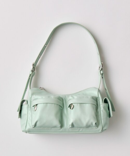 OLIVE des OLIVE（オリーブデオリーブ）の「【500mlペットボトル収納可】マルチポケットホーボーバッグ（ショルダーバッグ・レディース・ダークブラウン/ミント/オフホワイト・FREE）」の10枚目の写真