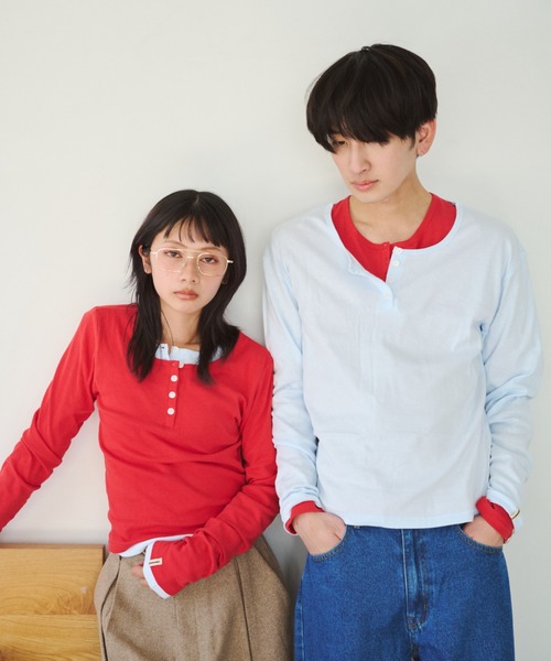 ひとえふたえパックヘンリーロンTEE、芽心（Tシャツ/カットソー