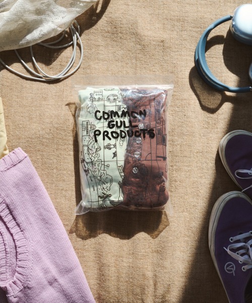 common gull products.（コモンガルプロダクツ）の「ひとえふたえパックヘンリーロンTEE、芽心（Tシャツ/カットソー・レディース・ネイビー/ブラウン系/パープル系/レッド系・SMALL/MEDIUM/LARGE）」の9枚目の写真