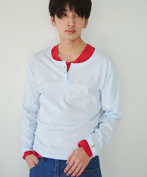 ひとえふたえパックヘンリーロンTEE、芽心（Tシャツ/カットソー