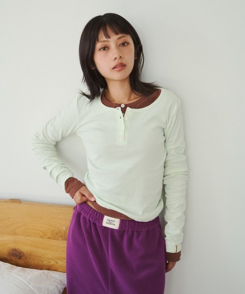 ひとえふたえパックヘンリーロンTEE、芽心（Tシャツ/カットソー