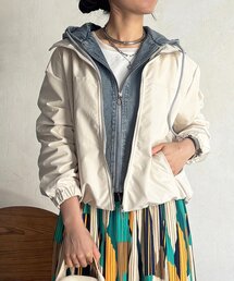 un dix cors（アンディコール）の「デニムパーカーレイヤード風ブルゾン（ブルゾン）」