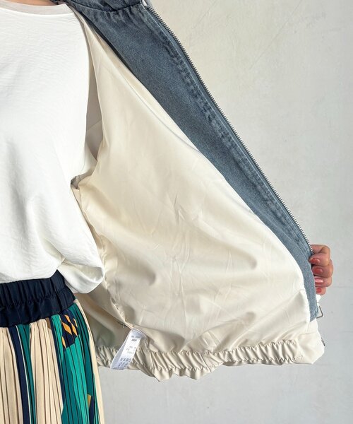 un dix cors(アンディコール)の「デニムパーカーレイヤード風ブルゾン(ブルゾン・レディース・アイボリー/ブラック・FREE)」の22枚目の写真
