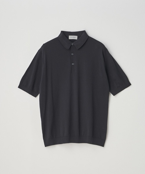 JOHN SMEDLEY(ジョンスメドレー)の「半袖コットンニットポロシャツ(ポロシャツ・メンズ・ブラック・XX-LARGE/S/M/L/XL)」の1枚目の写真