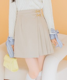 ビットデザインプリーツミニスカパン