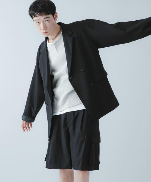 SENSE OF PLACE by URBAN RESEARCH（センスオブプレイスバイアーバンリサーチ）の「『撥水/防花粉』SKIN Proofダブルテーラードジャケット（その他アウター・メンズ・ブラウン/ブラック/ブルー・LARGE/MEDIUM）」の6枚目の写真