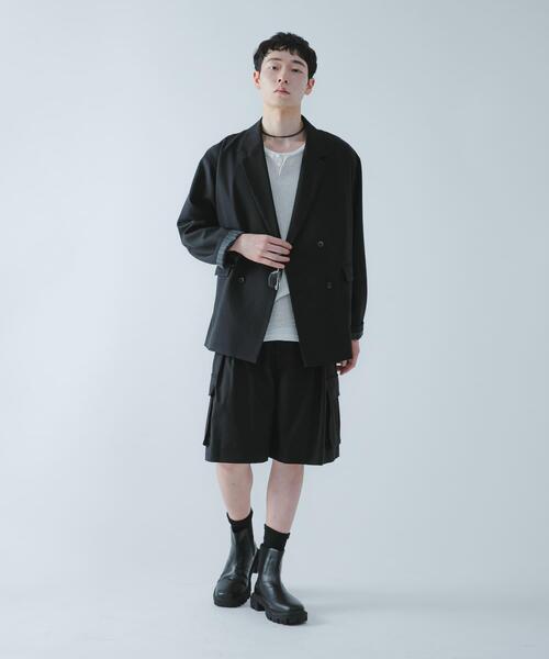 SENSE OF PLACE by URBAN RESEARCH（センスオブプレイスバイアーバンリサーチ）の「『撥水/防花粉』SKIN Proofダブルテーラードジャケット（その他アウター・メンズ・ブラウン/ブラック/ブルー・LARGE/MEDIUM）」の7枚目の写真