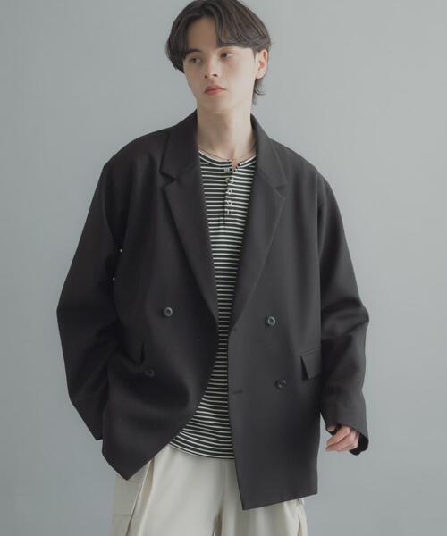 SENSE OF PLACE by URBAN RESEARCH（センスオブプレイスバイアーバンリサーチ）の「『撥水/防花粉』SKIN Proofダブルテーラードジャケット（その他アウター・メンズ・ブラウン/ブラック/ブルー・LARGE/MEDIUM）」の10枚目の写真