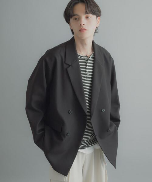 SENSE OF PLACE by URBAN RESEARCH（センスオブプレイスバイアーバンリサーチ）の「『撥水/防花粉』SKIN Proofダブルテーラードジャケット（その他アウター・メンズ・ブラウン/ブラック/ブルー・LARGE/MEDIUM）」の11枚目の写真