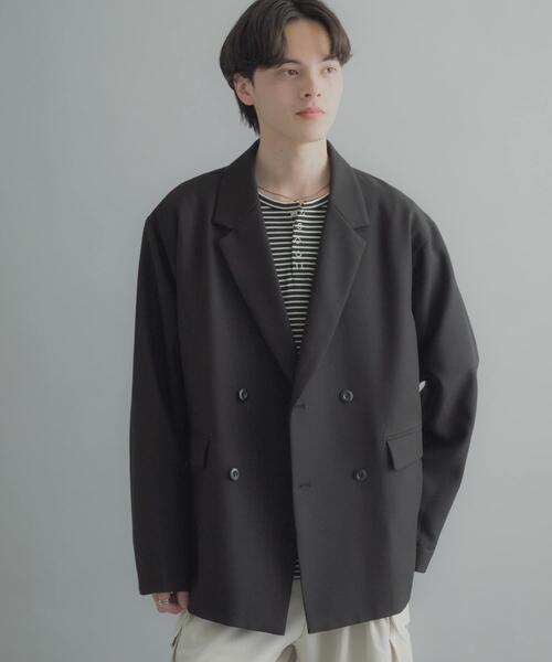 SENSE OF PLACE by URBAN RESEARCH（センスオブプレイスバイアーバンリサーチ）の「『撥水/防花粉』SKIN Proofダブルテーラードジャケット（その他アウター・メンズ・ブラウン/ブラック/ブルー・LARGE/MEDIUM）」の12枚目の写真