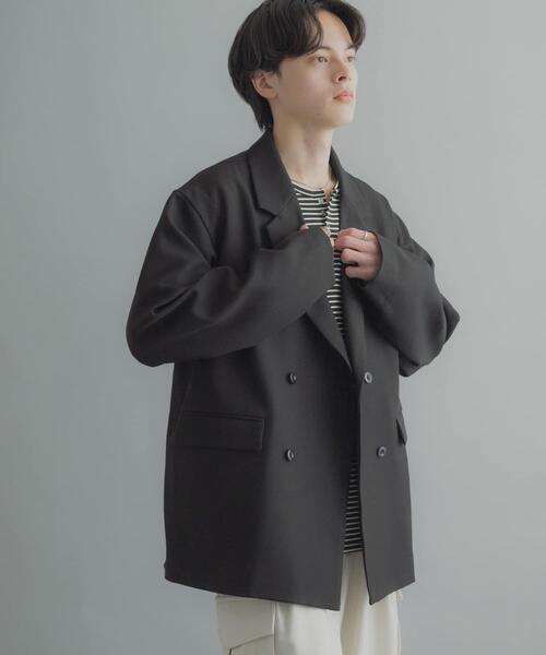 SENSE OF PLACE by URBAN RESEARCH（センスオブプレイスバイアーバンリサーチ）の「『撥水/防花粉』SKIN Proofダブルテーラードジャケット（その他アウター・メンズ・ブラウン/ブラック/ブルー・LARGE/MEDIUM）」の13枚目の写真