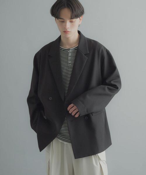 SENSE OF PLACE by URBAN RESEARCH（センスオブプレイスバイアーバンリサーチ）の「『撥水/防花粉』SKIN Proofダブルテーラードジャケット（その他アウター・メンズ・ブラウン/ブラック/ブルー・LARGE/MEDIUM）」の14枚目の写真