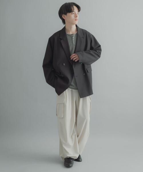 SENSE OF PLACE by URBAN RESEARCH（センスオブプレイスバイアーバンリサーチ）の「『撥水/防花粉』SKIN Proofダブルテーラードジャケット（その他アウター・メンズ・ブラウン/ブラック/ブルー・LARGE/MEDIUM）」の15枚目の写真
